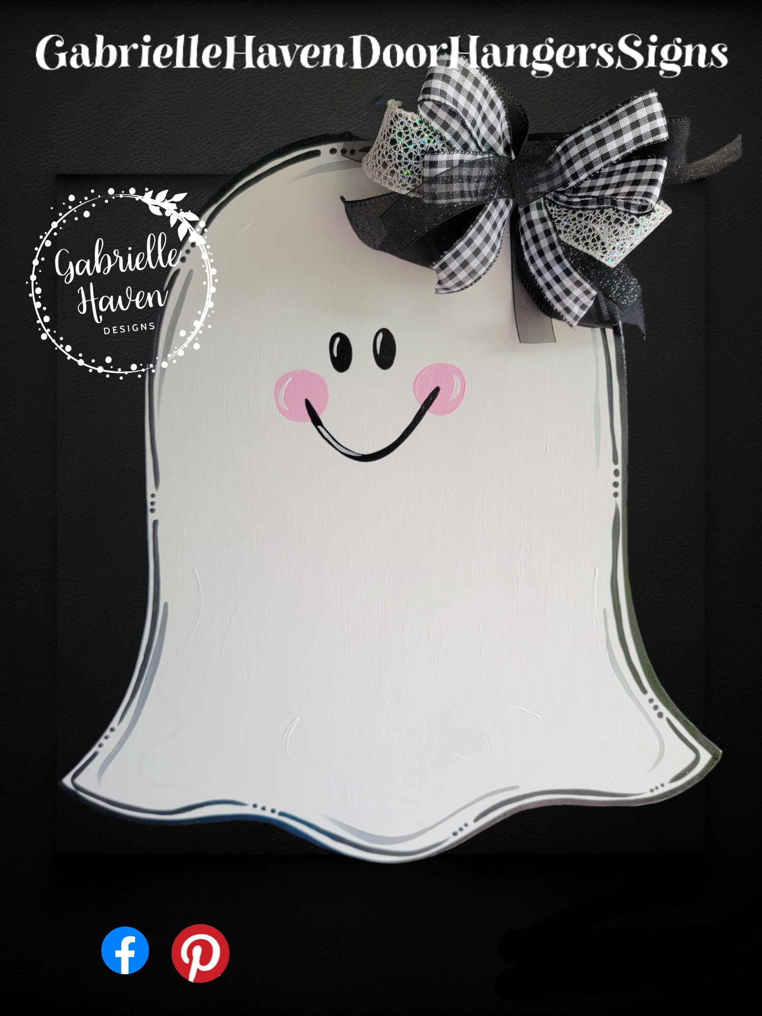 Halloween Ghost Door Hanger or Sign