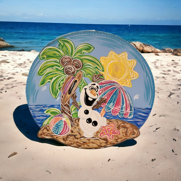 Olaf at the Beach (round)