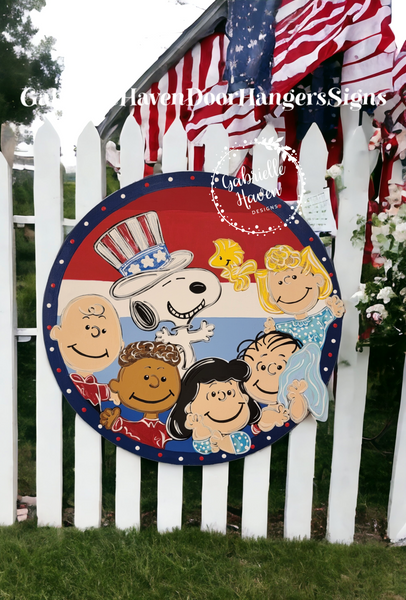 Peanuts Gang Patriotic Stripes