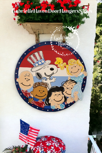 Peanuts Gang Patriotic Stripes