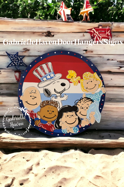 Peanuts Gang Patriotic Stripes