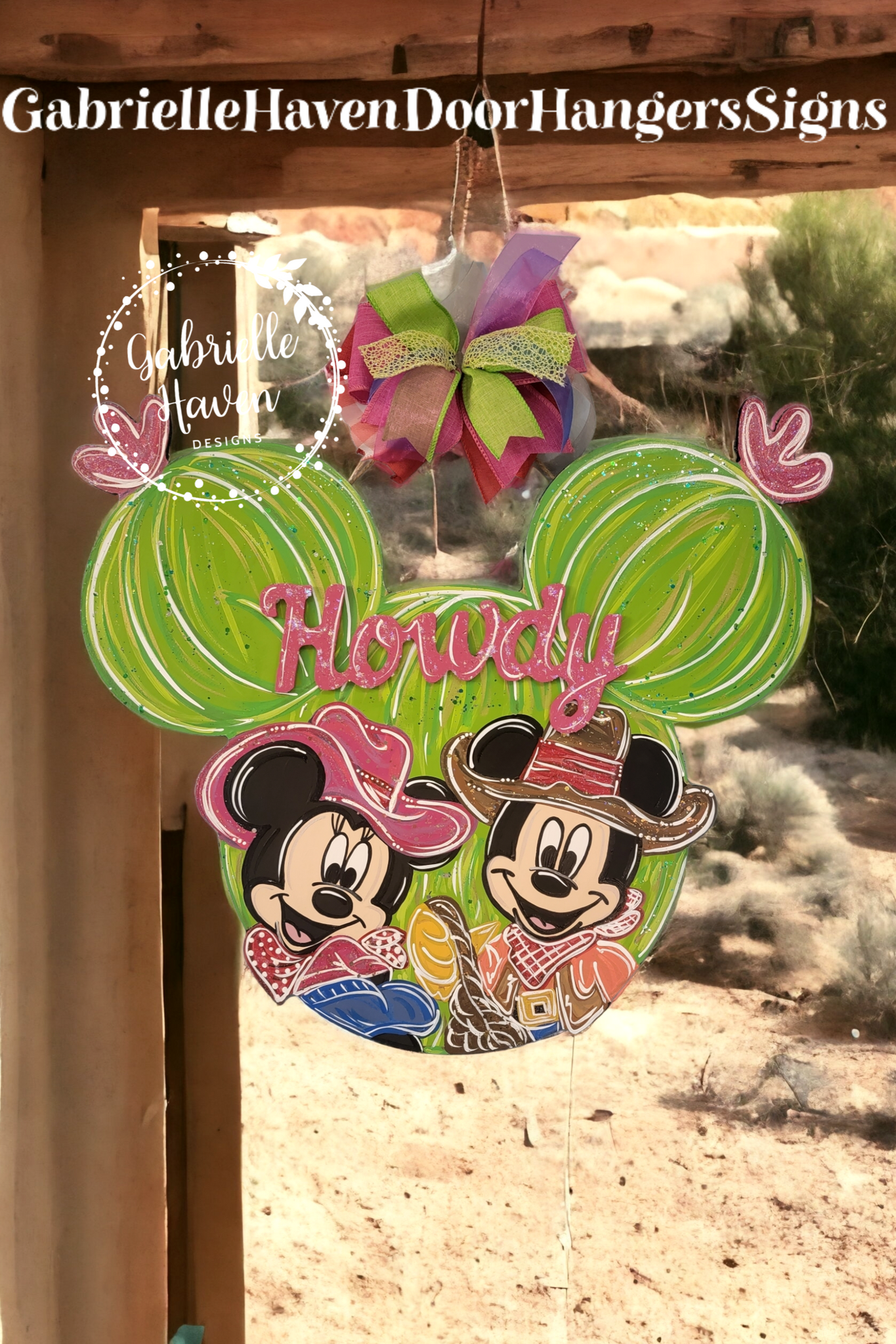 Mickey & Minnie Cowboy Cactus "Howdy"