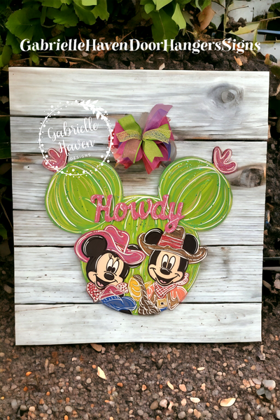 Mickey & Minnie Cowboy Cactus "Howdy"