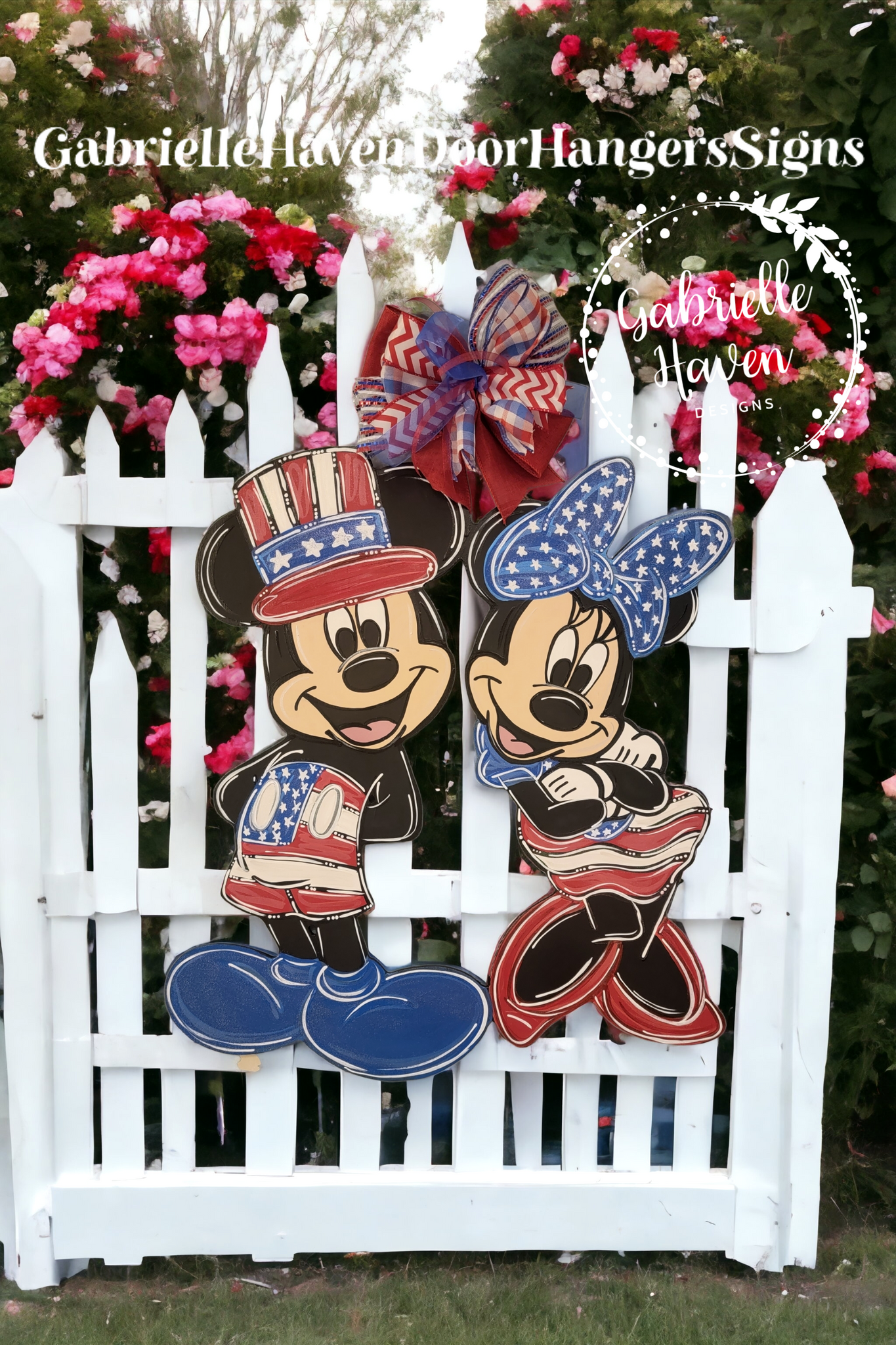 Personalized Minnie Mouse July 4th Us American Flag Red White Blue