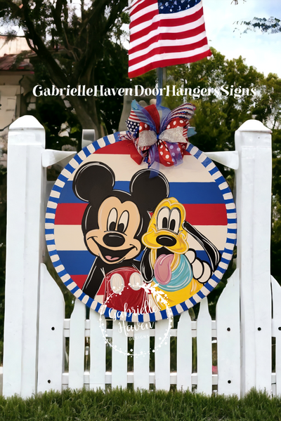 Mickey & Pluto Patriotic Stripes