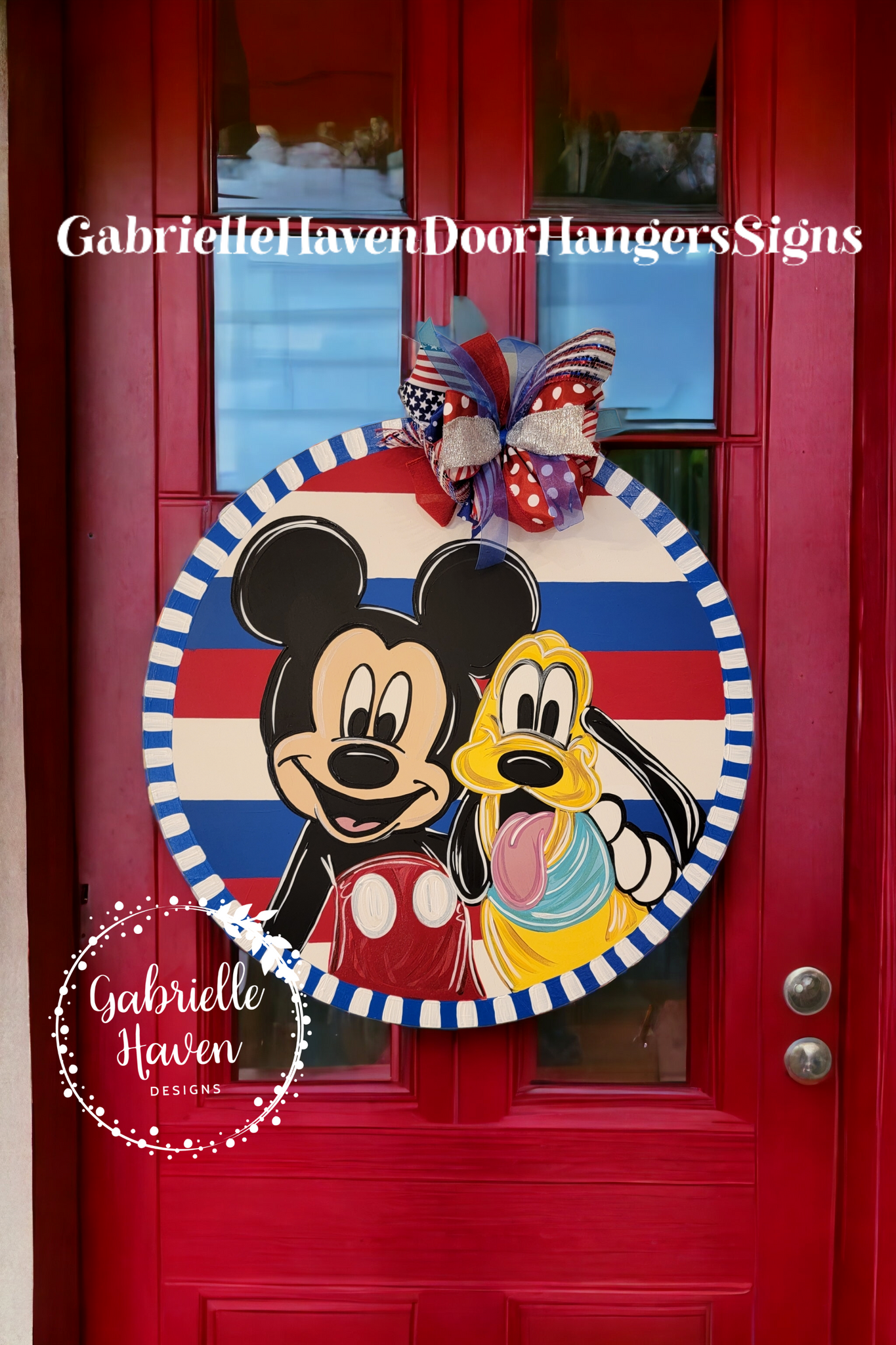 Mickey & Pluto Patriotic Stripes