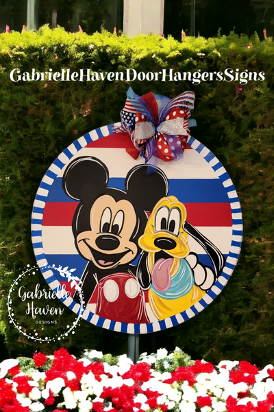 Mickey & Pluto Patriotic Stripes