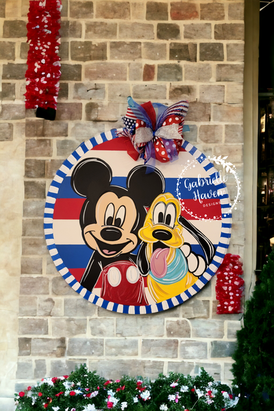 Mickey & Pluto Patriotic Stripes