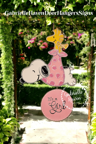 Snoopy Stork Birth Announcement