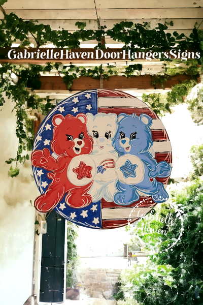 Patriotic Care Bears Trio Round