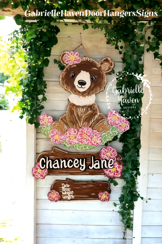Bear with Flower Wreath Baby Design