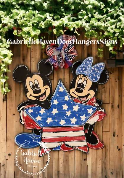 Mickey Minnie Patriotic Star