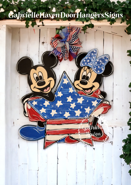 Mickey Minnie Patriotic Star