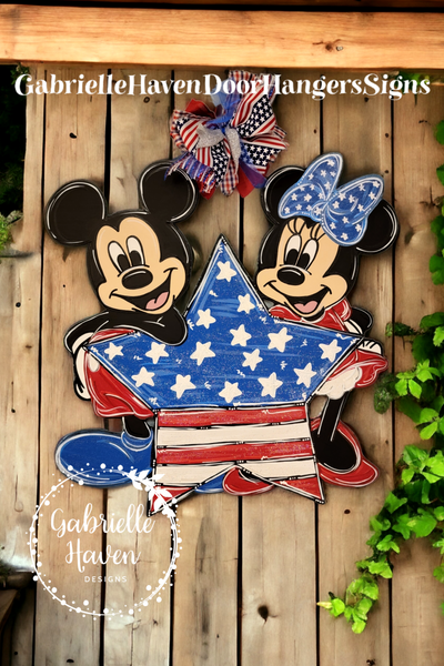 Mickey Minnie Patriotic Star