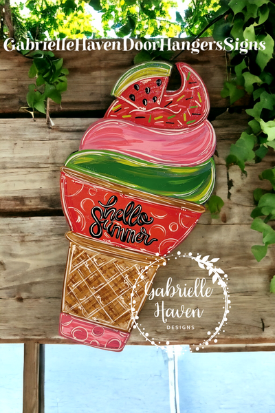 Watermelon Ice Cream Cone 26" height