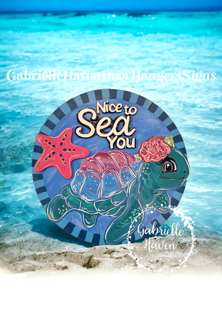 Nice to SEA You Turtle, 3D starfish and wording