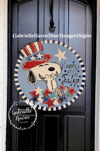 Patriotic Snoopy Laughing