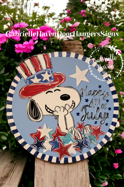 Patriotic Snoopy Laughing