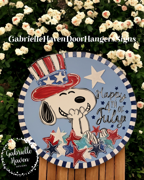 Patriotic Snoopy Laughing