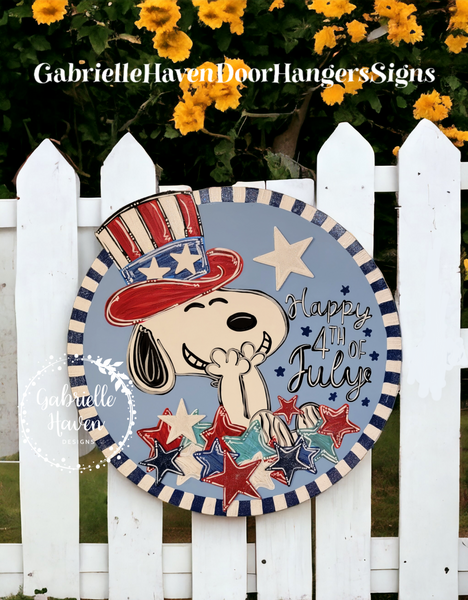 Patriotic Snoopy Laughing