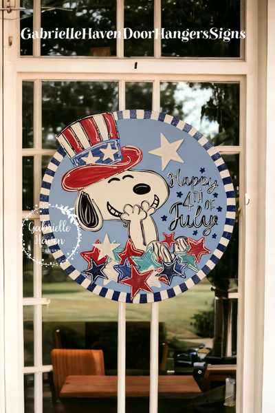 Patriotic Snoopy Laughing