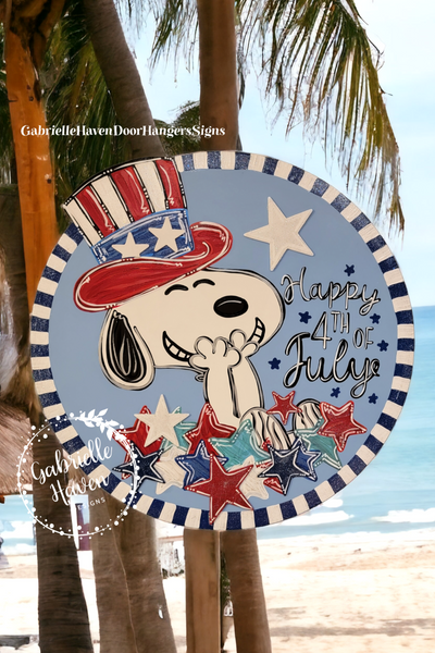 Patriotic Snoopy Laughing