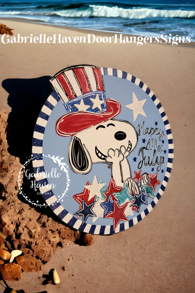 Patriotic Snoopy Laughing