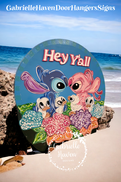 3D Hey Y'all, Stitch and Angel with Ducks