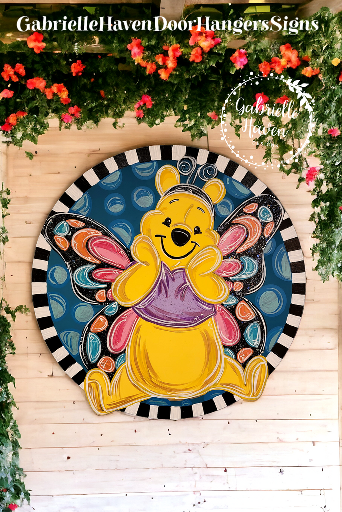 Winnie the Pooh Sunflower Badge Reel – Sierra's Door Decor & More