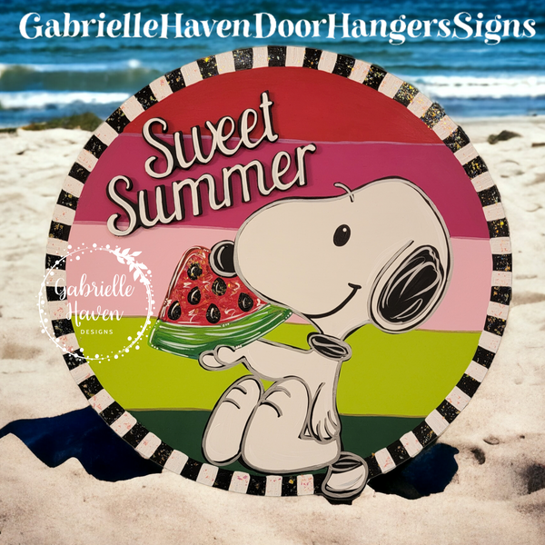 Snoopy Sweet Summer Watermelon Round