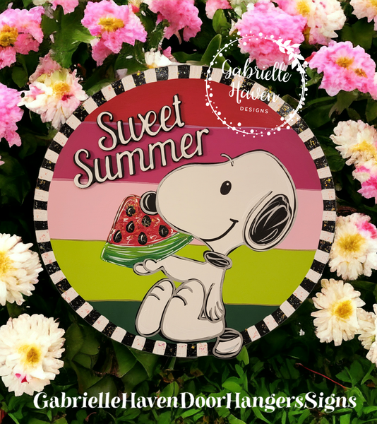 Snoopy Sweet Summer Watermelon Round