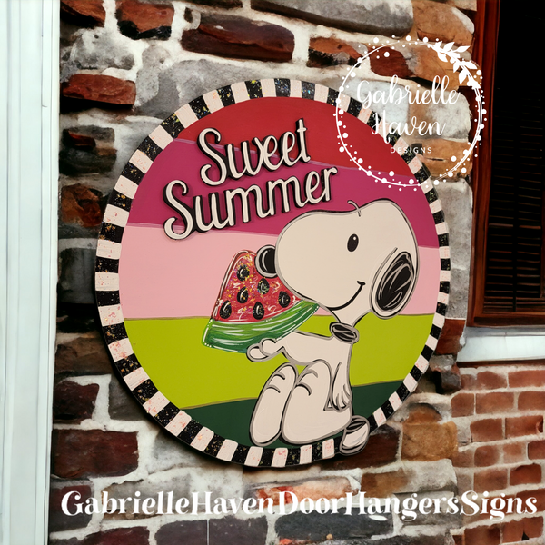 Snoopy Sweet Summer Watermelon Round