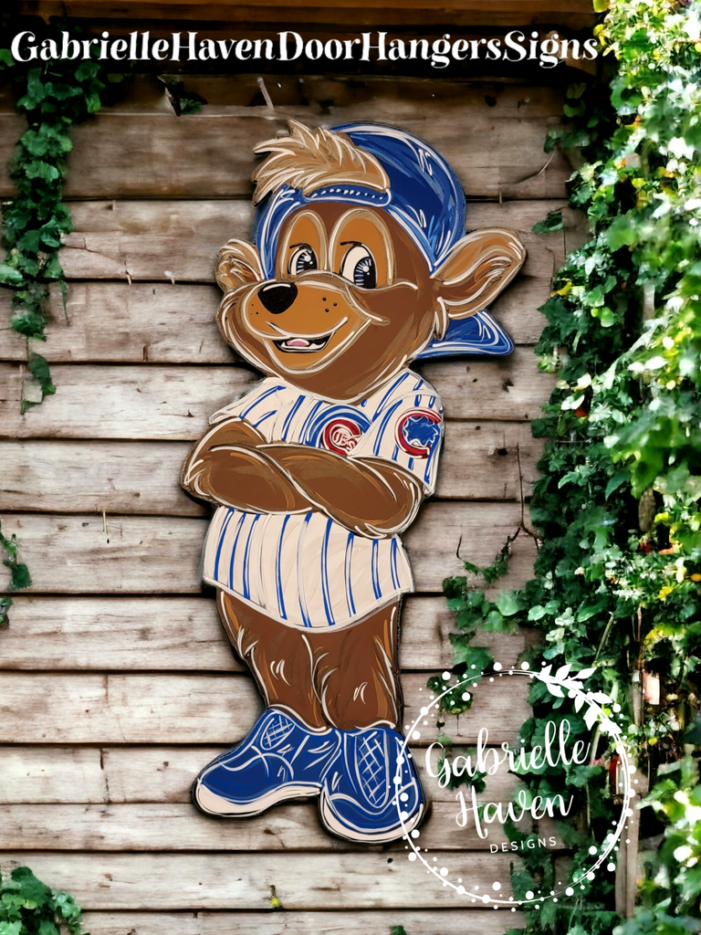 Chicago Cubs W Custom Wood Flag