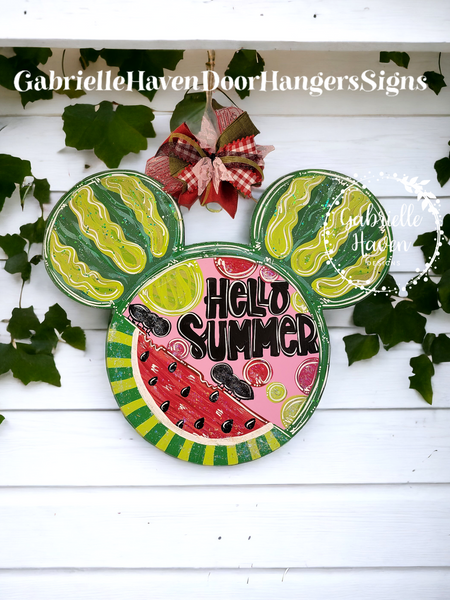 Hello Summer Watermelon Mickey Mouse Ears