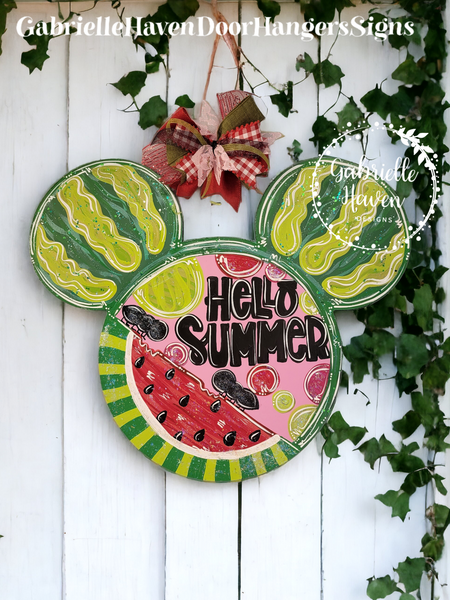 Hello Summer Watermelon Mickey Mouse Ears