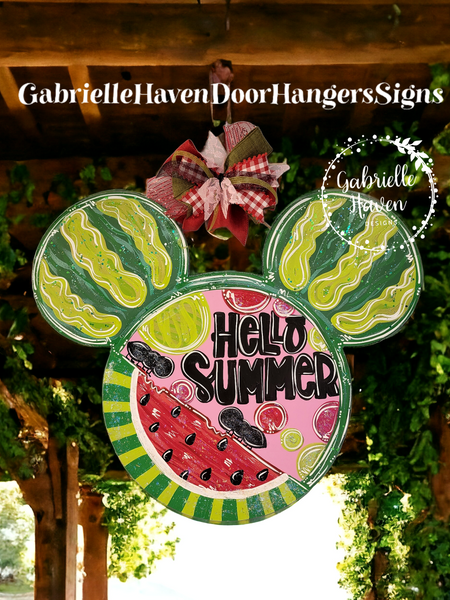 Hello Summer Watermelon Mickey Mouse Ears