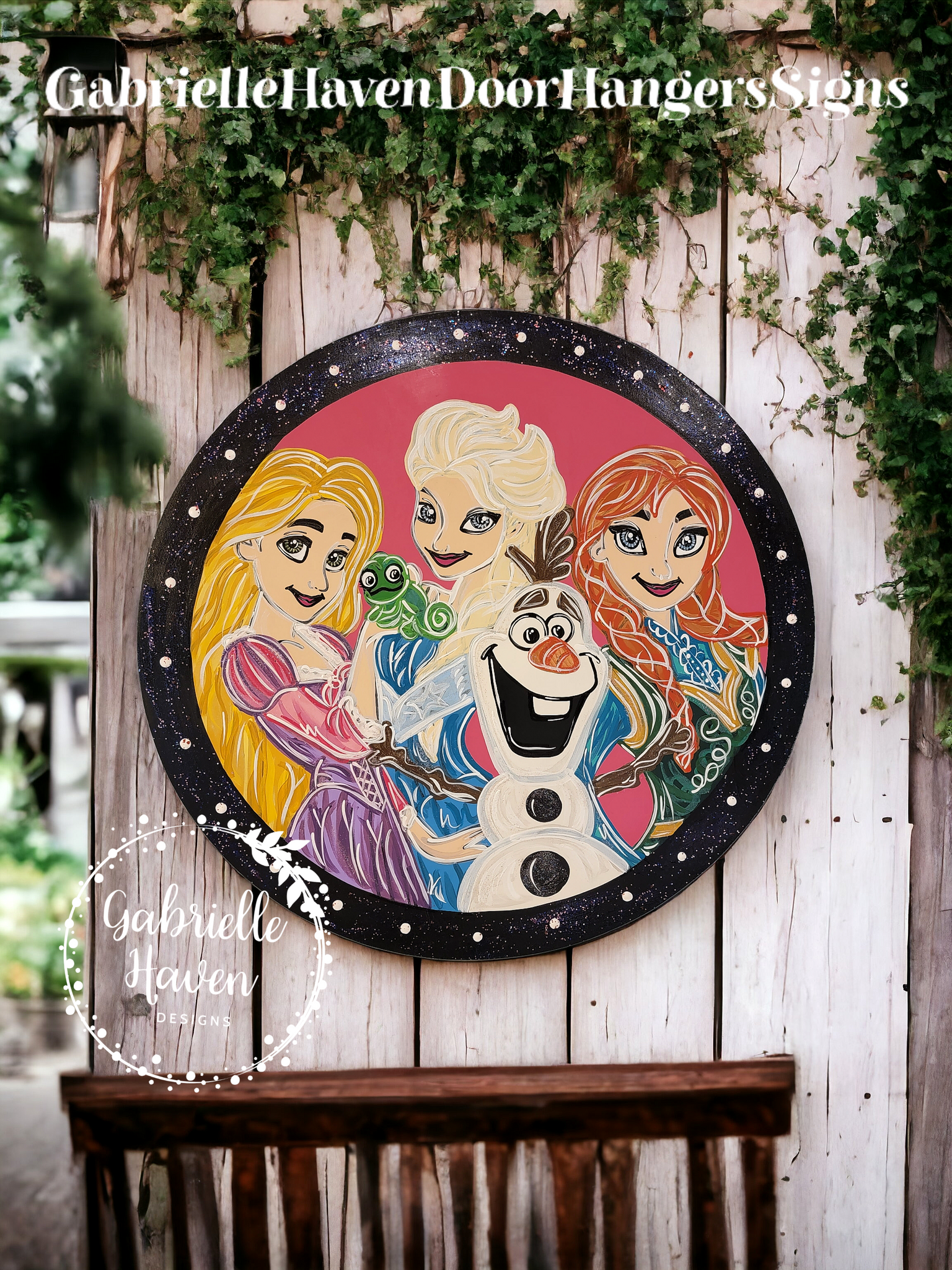 Rapunzel, Elsa, Anna and Olaf