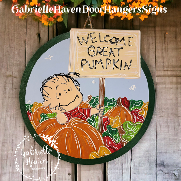 Linus Welcome Great Pumpkin (Round)