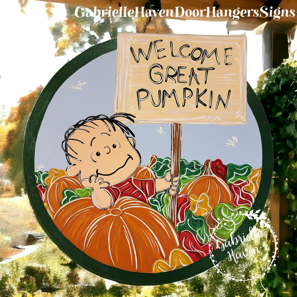 Linus Welcome Great Pumpkin (Round)