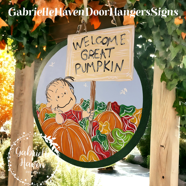 Linus Welcome Great Pumpkin (Round)