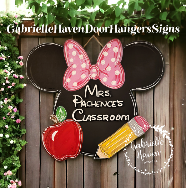 Pink Bow, Minnie Inspired Teacher