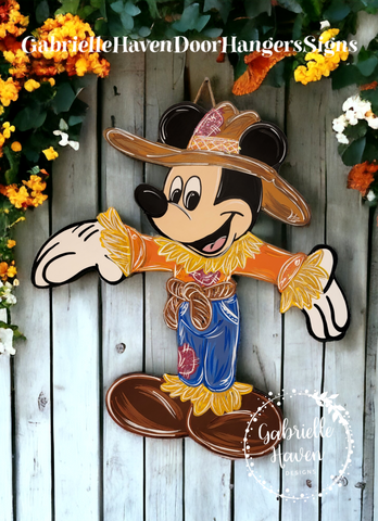 Mickey Fall Autumn Scarecrow, 24" height