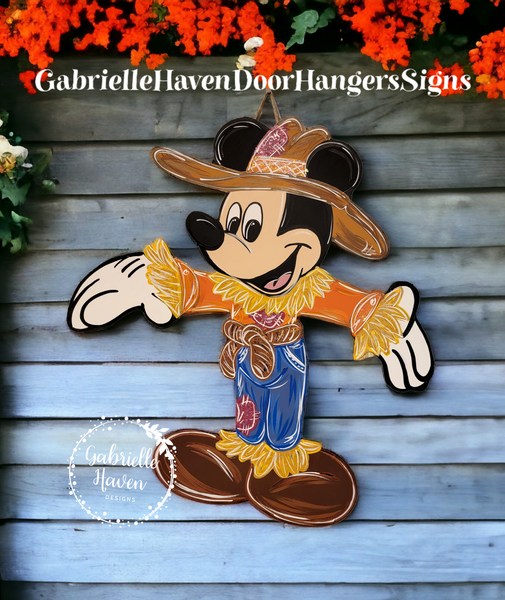 Mickey Fall Autumn Scarecrow, 24" height