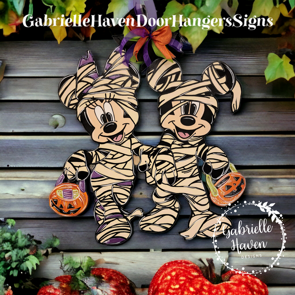 Halloween Mummies Mickey and Minnie