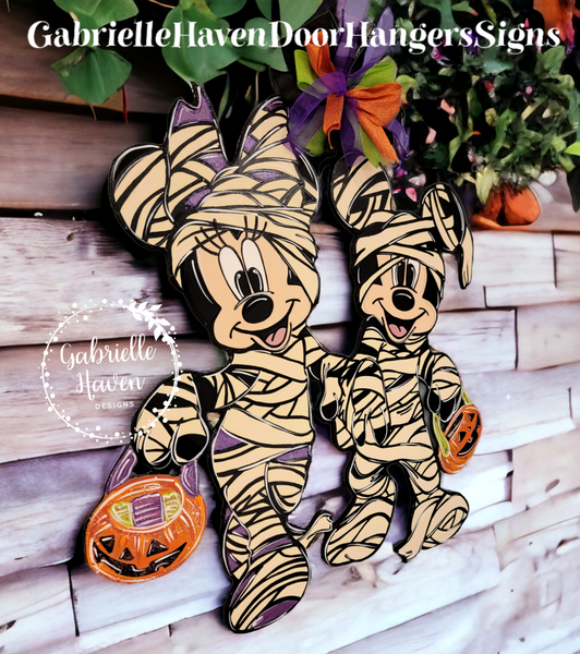 Halloween Mummies Mickey and Minnie