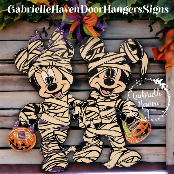 Halloween Mummies Mickey and Minnie