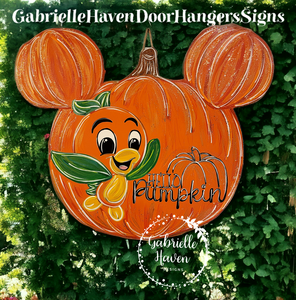 Orange Bird "Hello Pumpkin" on Mickey Pumpkin