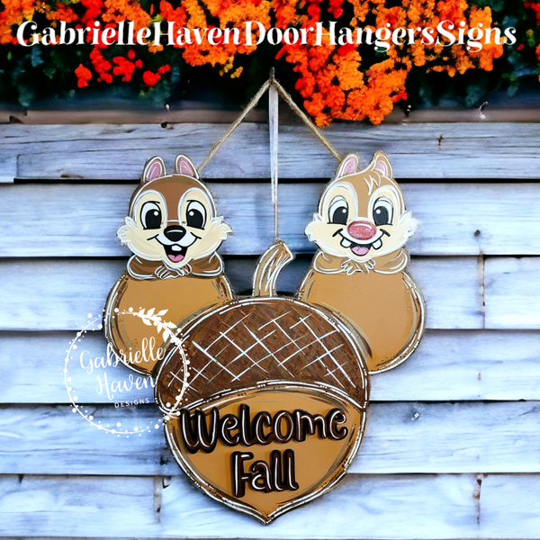 Chip and Dale Welcome Fall Acorn