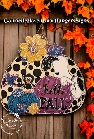 Bold Colors, Snoopy Hello Fall Pumpkin, 23" wide