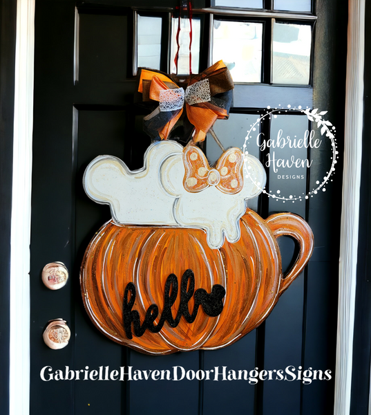 Mickey & Minnie Inspired Pumpkin Spice, 3D "Hello"